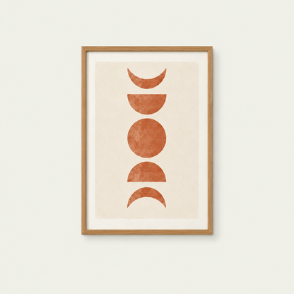 Plakat - månefaser Beige