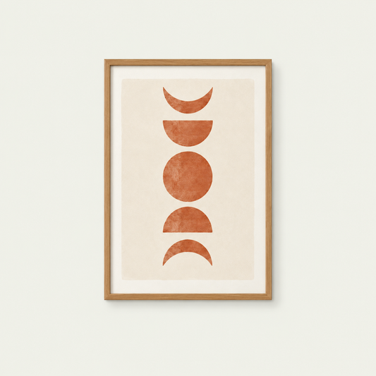Plakat - månefaser Beige