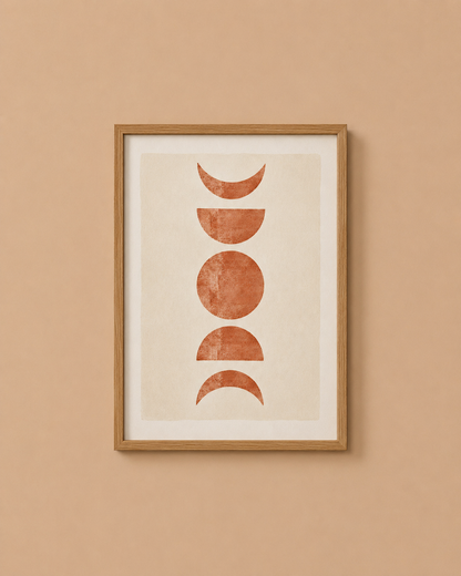 Plakat - månefaser Beige