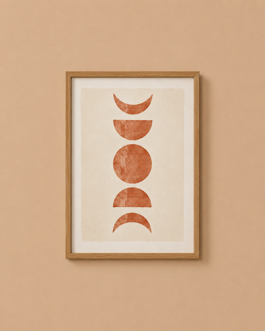 Plakat - månefaser Beige