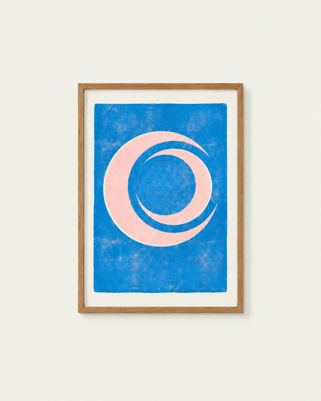 Plakat - måne, lyserød, blå